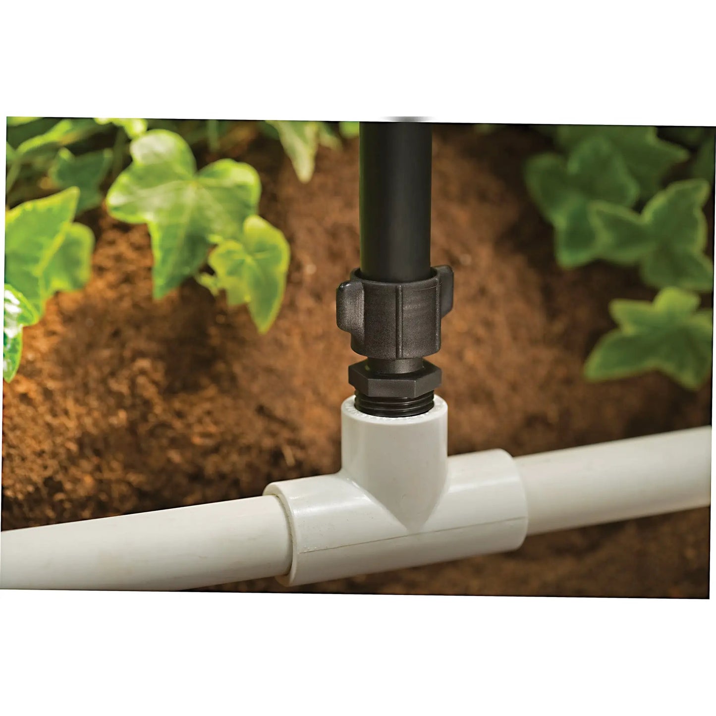 Orbit Irrigation Half Inch MPT to Half Inch Drip Adapter, black plastic connector on Tampa Home & Garden Store