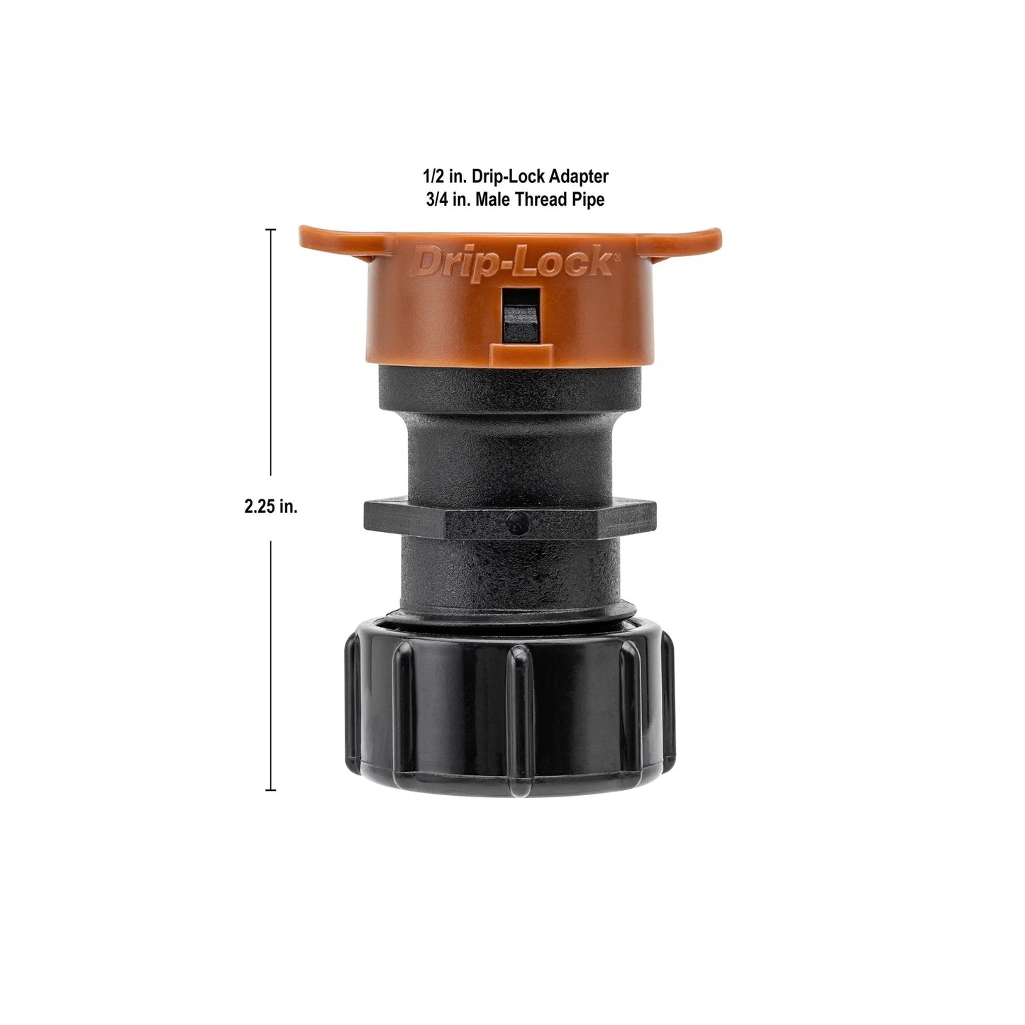 Half-Inch Drip-Lock Cap for drip tubing orange top black body Orbit Irrigation on Tampa Home & Garden Store