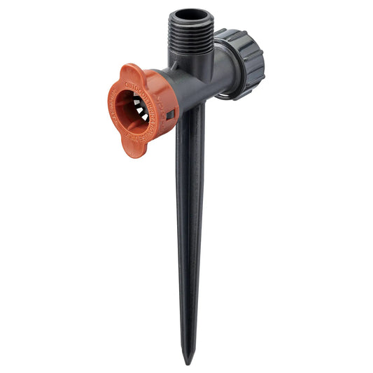 Half MPT to Half Drip-Lock 8 inch stake end cap orange plastic Orbit Irrigation on Tampa Home & Garden Store