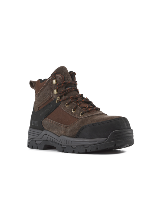 Kiwi Trek Brown Suede 5 Inch Boots with composite toe, rugged outsole on Tampa Home & Garden Store