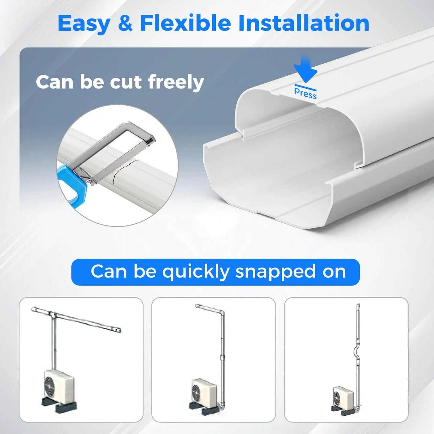 4 Inch W Mini Decorative PVC Slim Line Cover Kit white cut-to-fit for AC units on Tampa Home & Garden Store