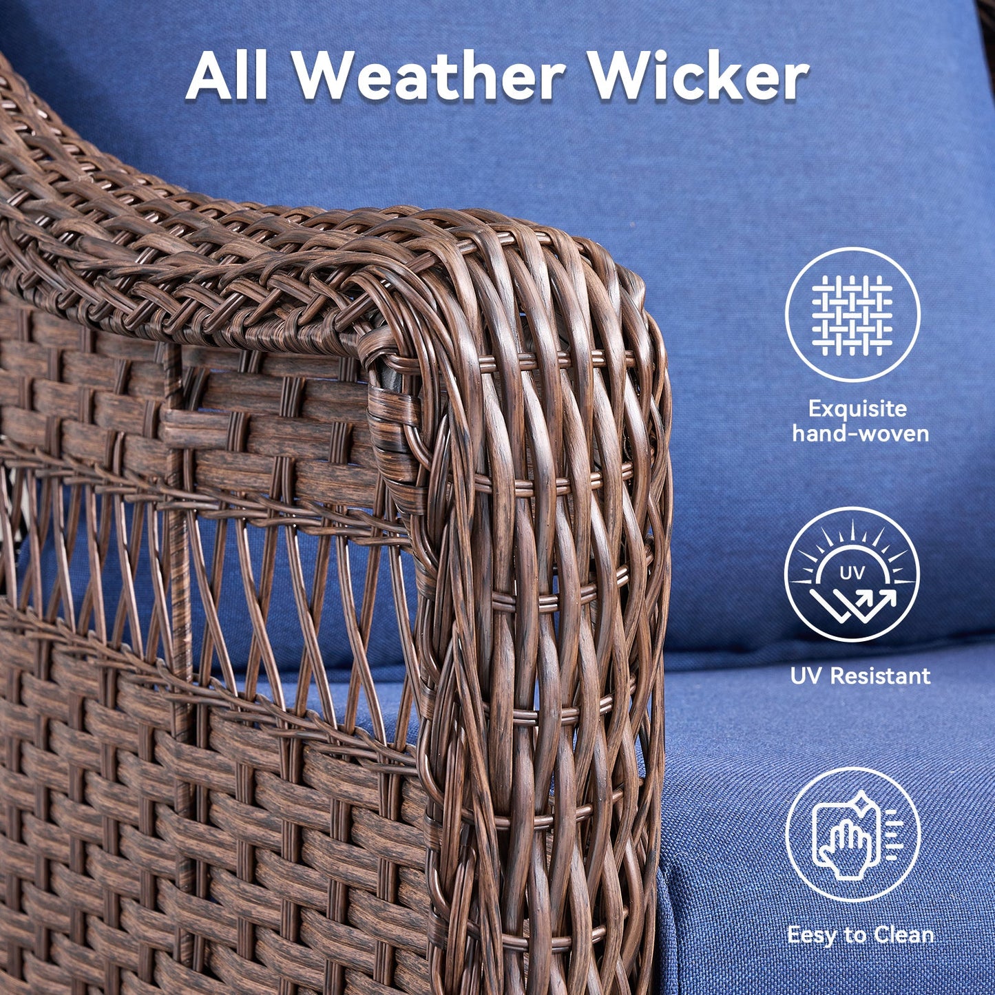 Outdoor Swivel Wicker Chairs, set of 2, brown hand-woven wicker, HouseOfZazla patio seating on Tampa Home & Garden Store