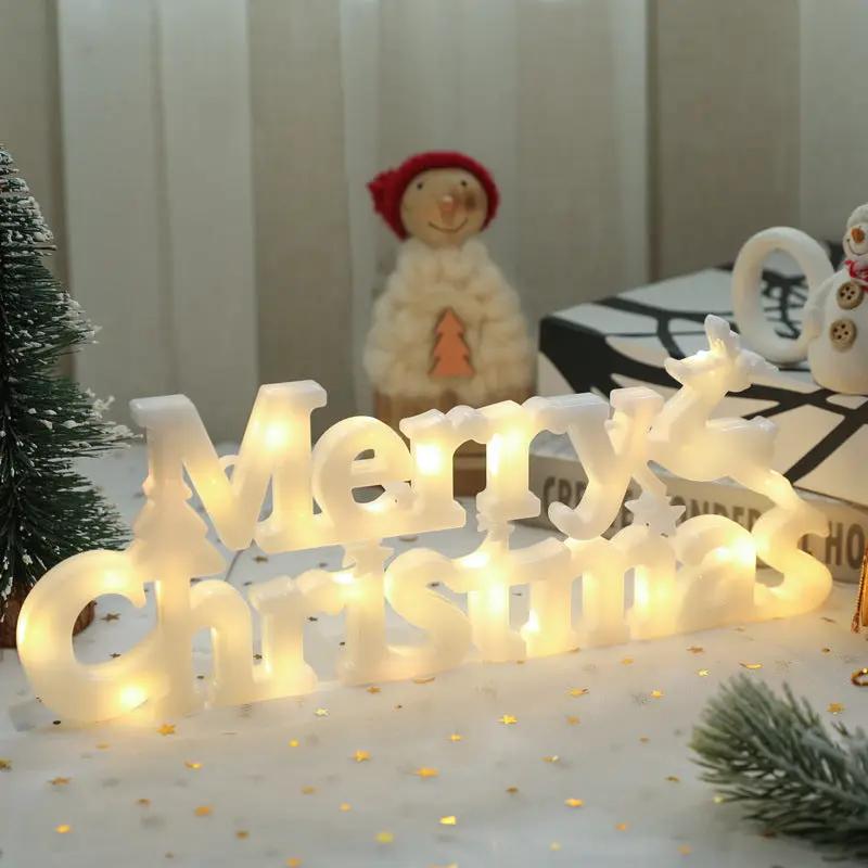 Window Decoration LED String Lights Merry Christmas sign by Decorbites with warm white glow on Tampa Home & Garden Store