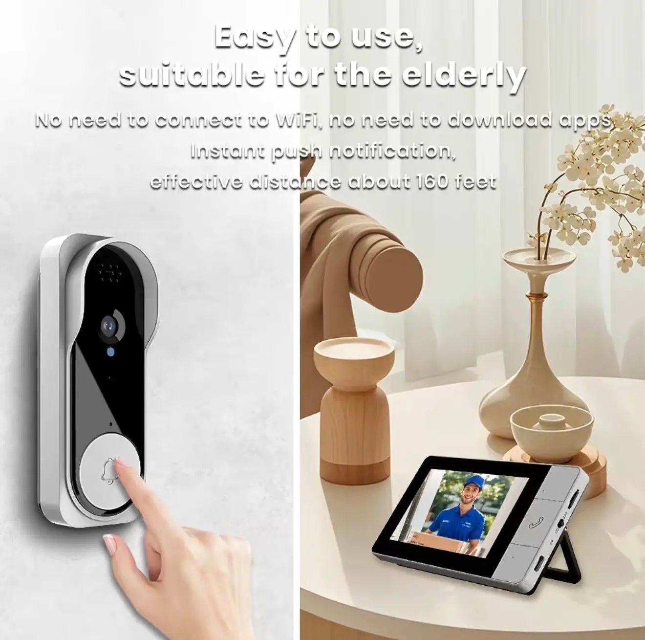 BellCam Door Camera on Demand Privacy video doorbell with silver/black housing and indoor monitor on Tampa Home & Garden Store