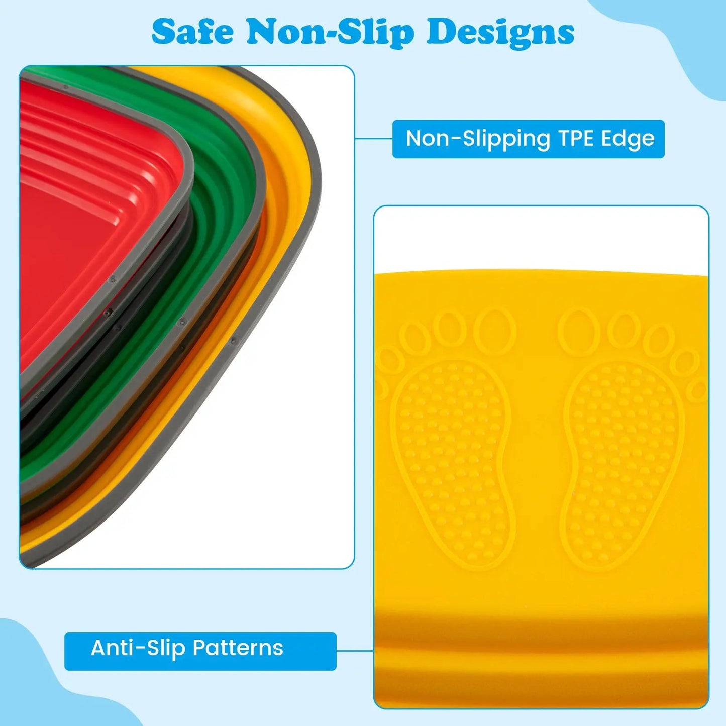 6 Pieces Kids Stepping Stone Square Balance Blocks Indoor Outdoor-Multicolor - Tampa Home & Garden Store