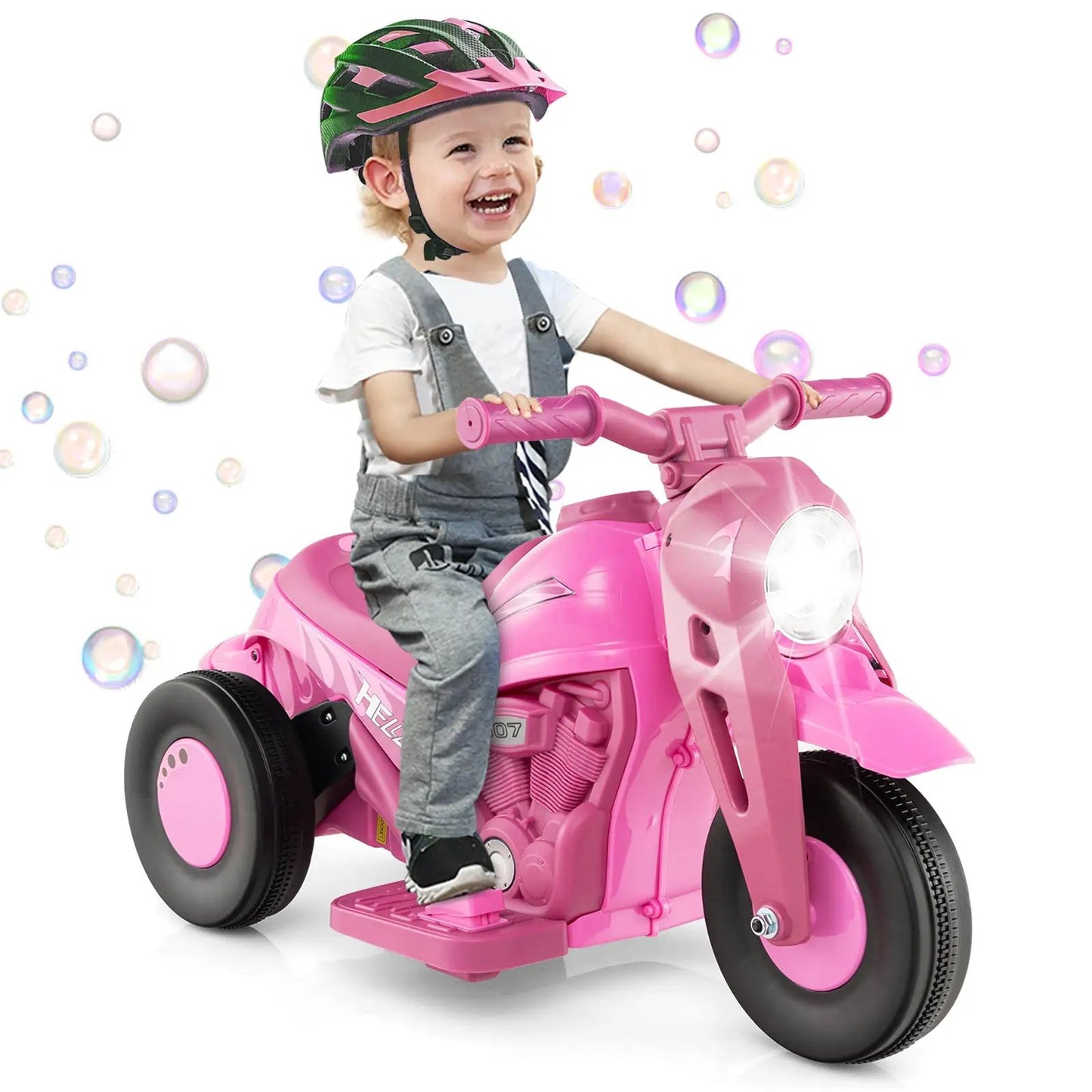 6V Kids Electric Ride on Motorcycle with Bubble Maker and Music-Black - Tampa Home & Garden Store