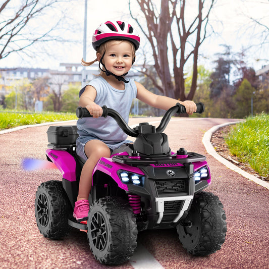6V Kids Ride On ATV with Spray Function and Storage Box with Music - Tampa Home & Garden Store