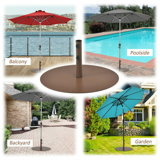 29.5 Inch Outdoor Steel Umbrella Base Stand for Backyard and Poolside - Tampa Home & Garden Store