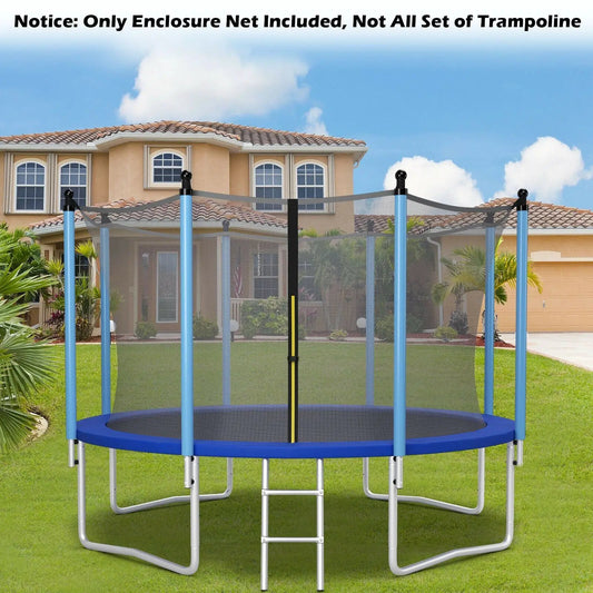 12ft weather-resistant trampoline enclosure net DirectDeals with black mesh and blue frame on Tampa Home & Garden Store
