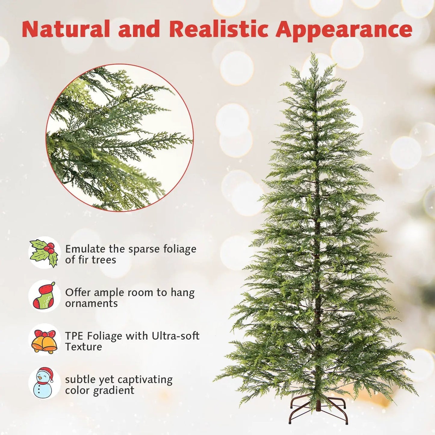 7.5 ft artificial Christmas tree with LED lights by DirectDeals, green foliage on Tampa Home & Garden Store