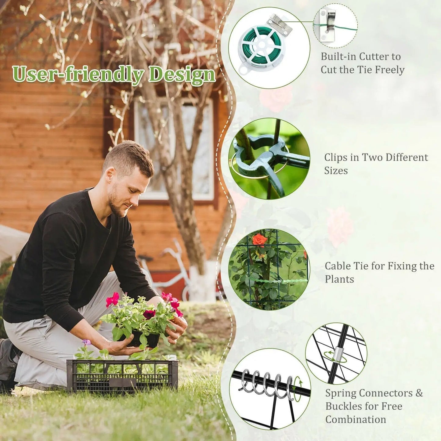 Foldable A-frame Trellis Supports 2-pack with Twist Ties, Green, DirectDeals on Tampa Home & Garden Store
