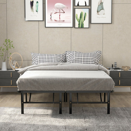 Twin/Full/Queen Size Foldable Metal Platform Bed with Tool-Free Assembly-Full Size - Tampa Home & Garden Store