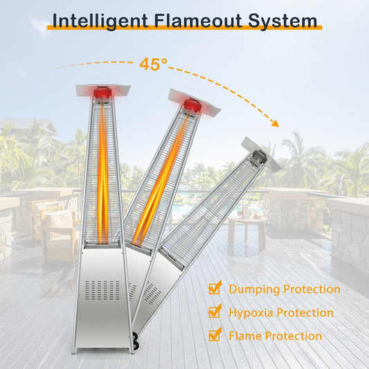 42000 BTU Pyramid Patio Heater with Wheels - Tampa Home & Garden Store