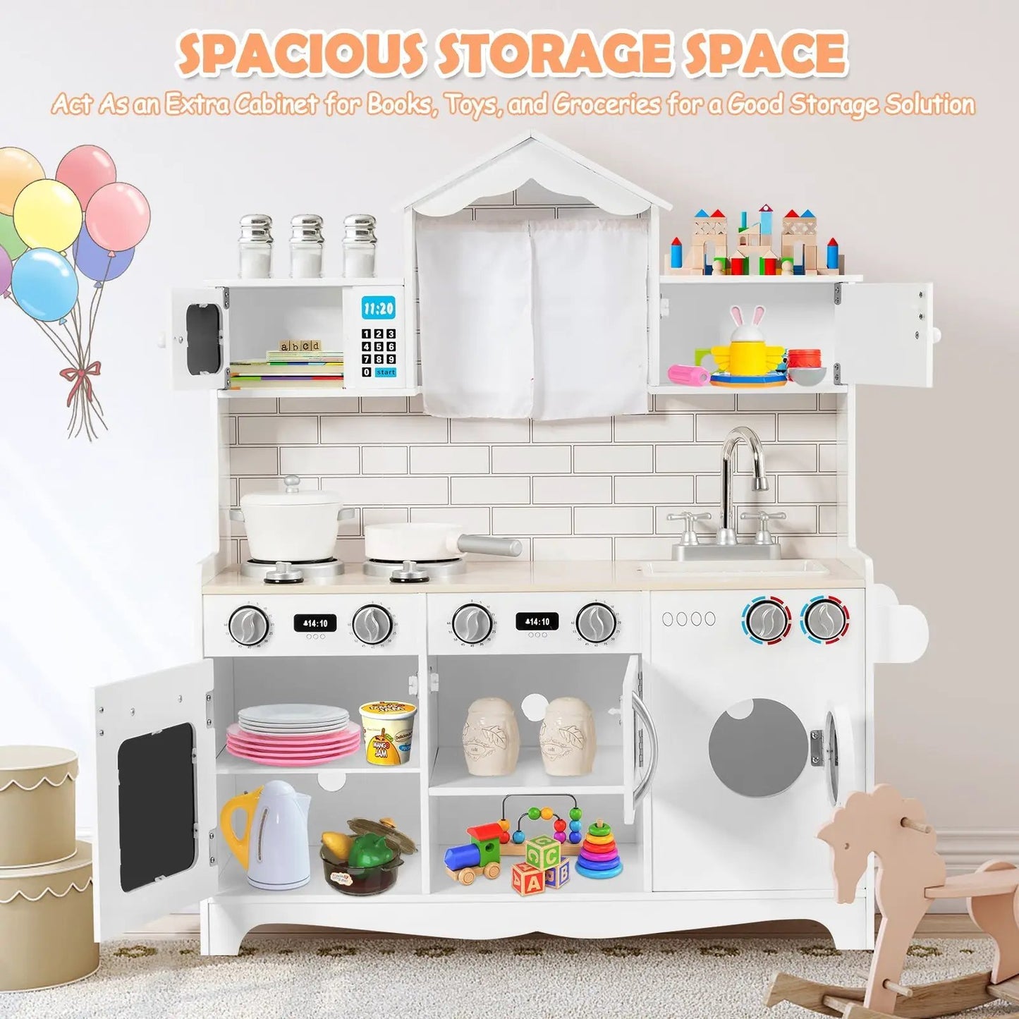Wooden Kids Kitchen with Washing Machine - Tampa Home & Garden Store