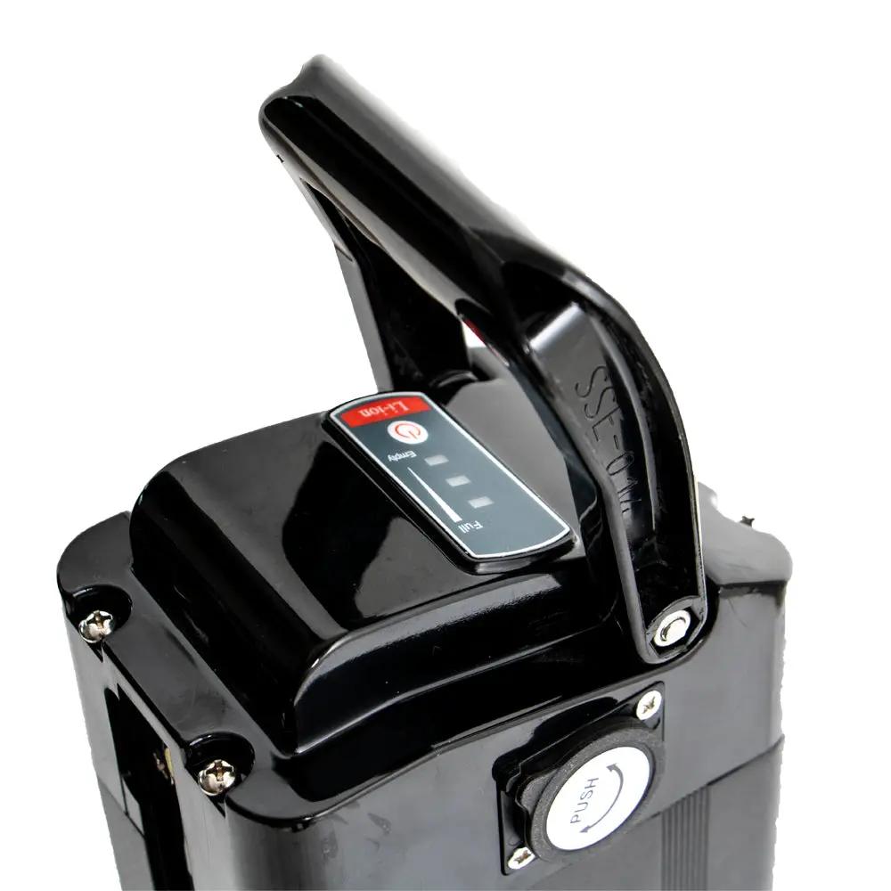 EUNORAU Seat Tube Battery glossy black with release lever clamp for e-bike power on Tampa Home & Garden Store