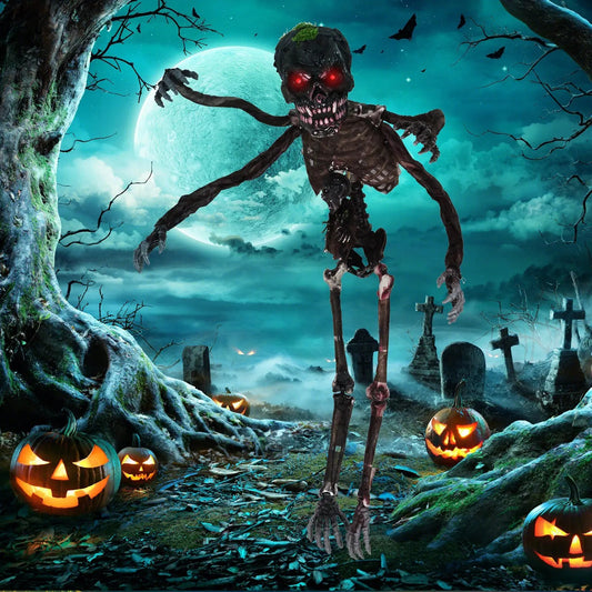 6 ft DirectDeals Animated Halloween Skeleton with red eyes lawn ornament on Tampa Home & Garden Store