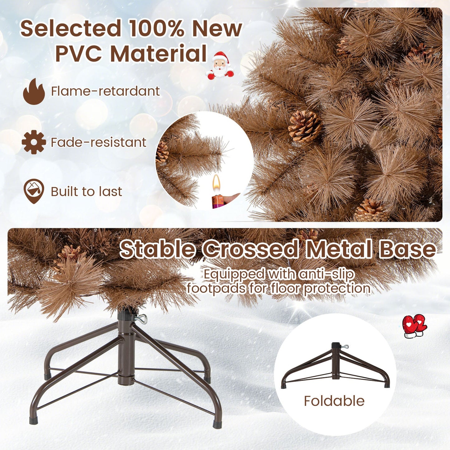 6 ft artificial Christmas tree with 493 tips PVC branches DirectDeals foldable metal stand on Tampa Home & Garden Store