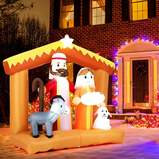 DirectDeals Christmas Nativity Inflatable with LED Lights, 6 ft nativity scene with Mary & Joseph on Tampa Home & Garden Store