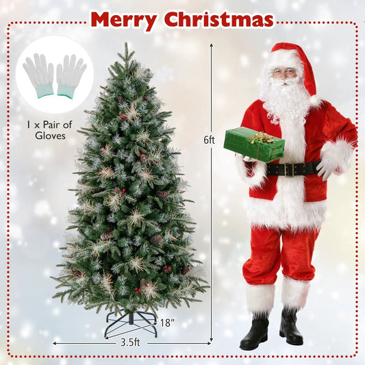 5 ft pre-lit green artificial Christmas tree with 8 LED lights beside Santa Claus on Tampa Home & Garden Store