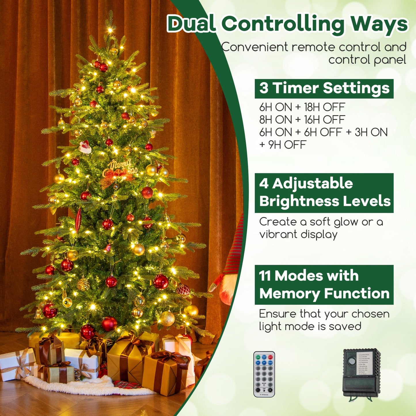 DirectDeals 7.5 ft pre-lit artificial Christmas tree, warm white lights on Tampa Home & Garden Store
