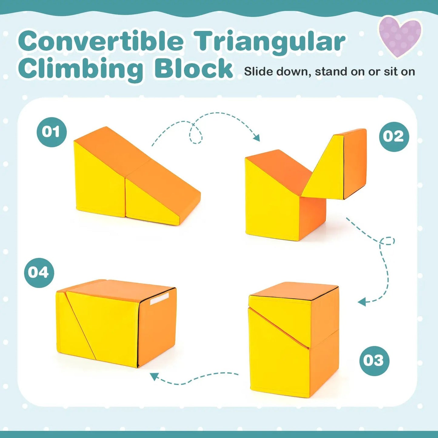 Foam Climbing Blocks with Tunnel for Toddlers 6-piece soft play set yellow orange DirectDeals on Tampa Home & Garden Store