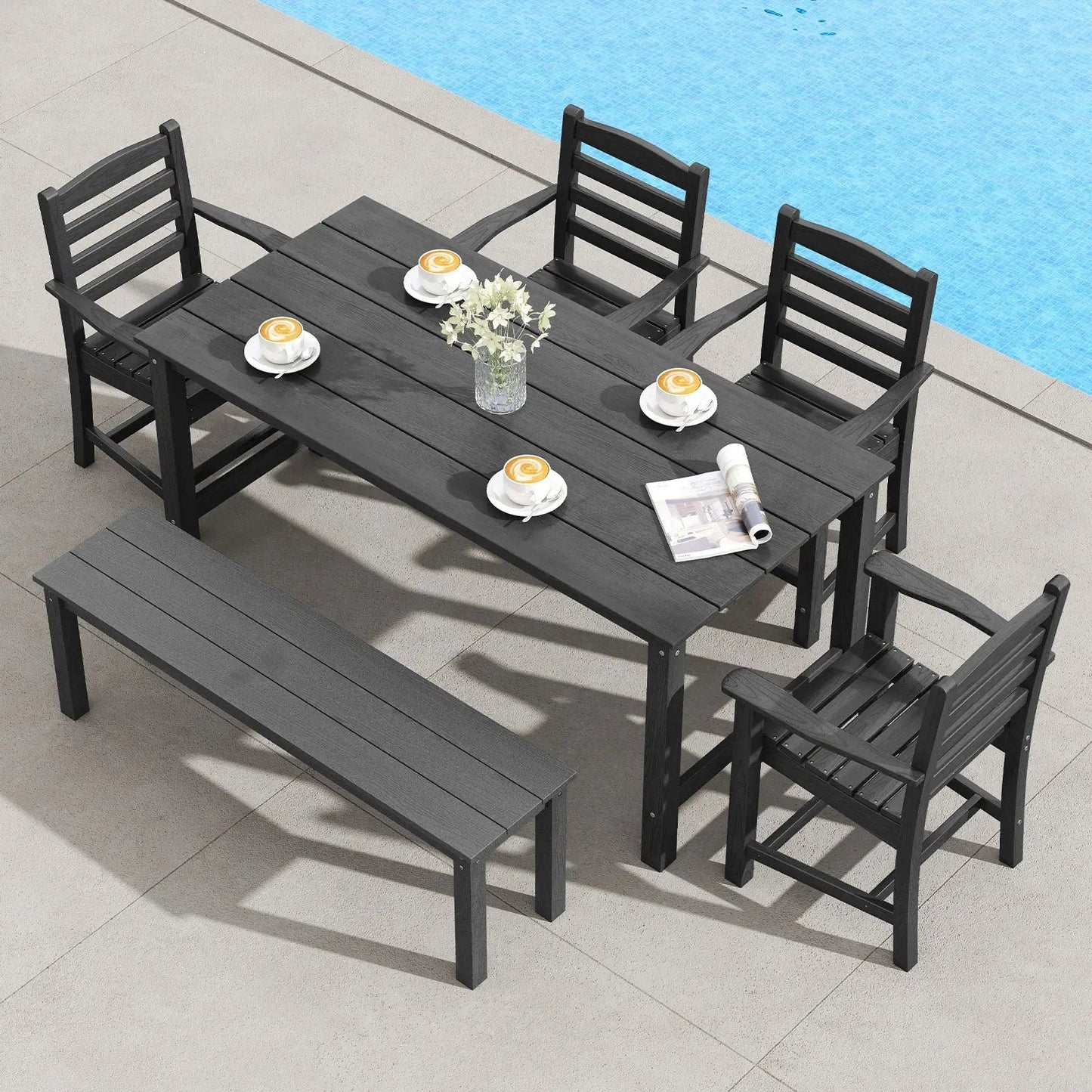 Rubber wood dining chairs set of 2 with hollowed backrest black DirectDeals kitchen chairs on Tampa Home & Garden Store