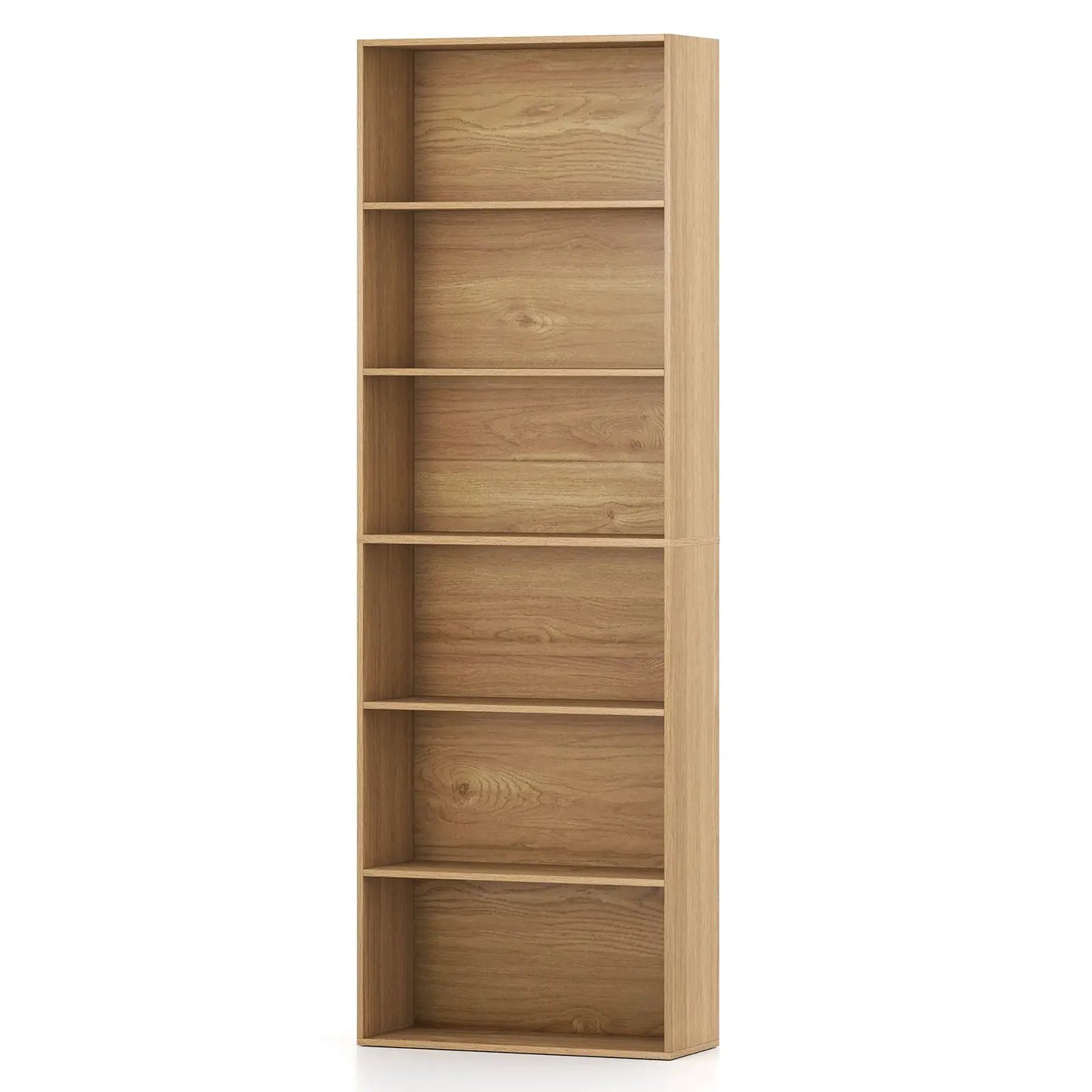 6-Tier bookcase in oak finish with six open shelves DirectDeals on Tampa Home & Garden Store