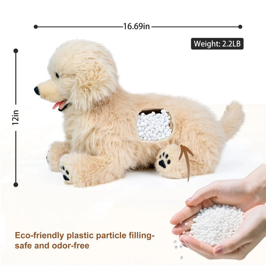 Golden Retriever weighted plush stuffed animal by Chongker with pellet filling on Tampa Home & Garden Store