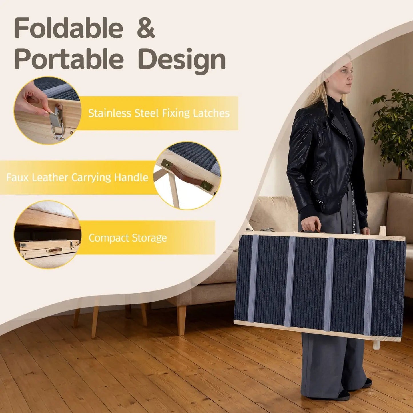 Adjustable Folding Dog Ramp for High Beds
