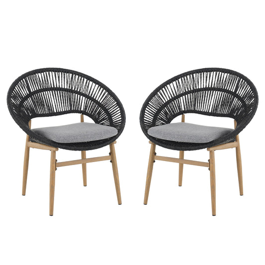 Cyril Rustic Modern Outdoor Papasan Dining Chair