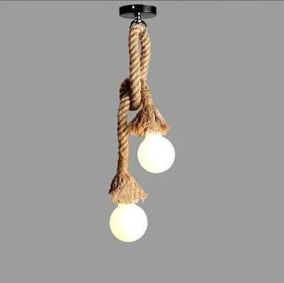 Decorbites Hemp Rope Chandelier, vintage industrial pendant with natural jute rope and bulbs on Tampa Home & Garden Store