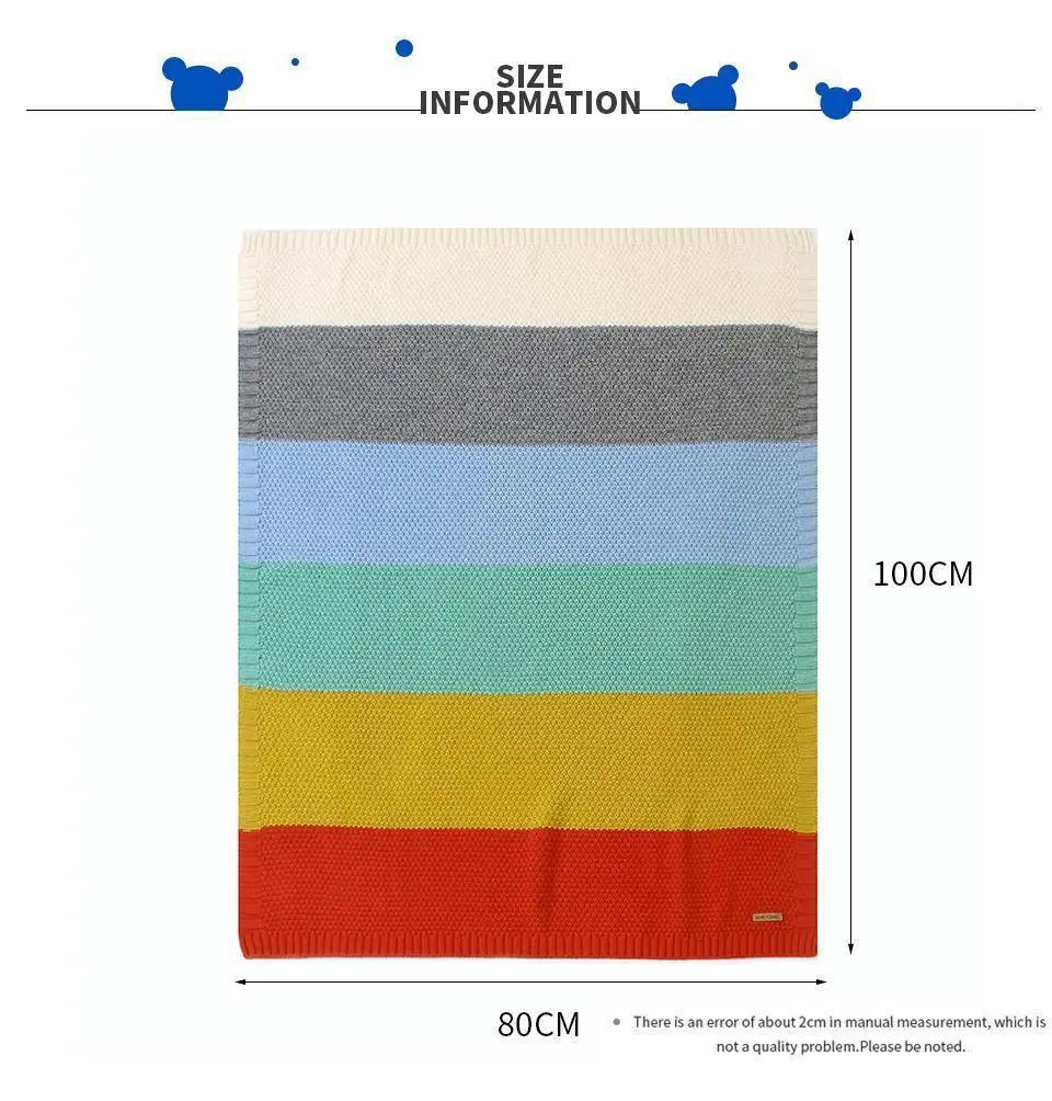 Knitted Baby Blanket Swaddle Wrap for Stroller