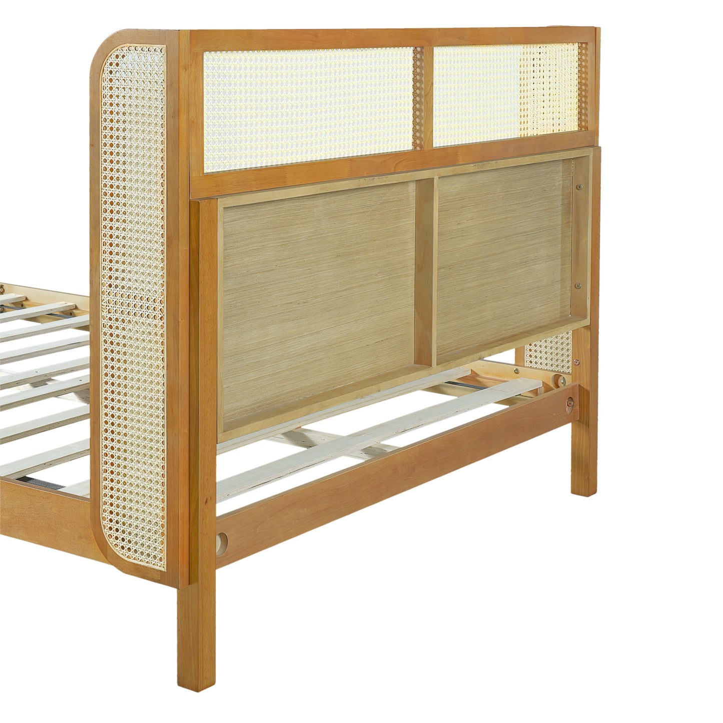 Premium Queen Rubber Wood Bed Frame and Headboard