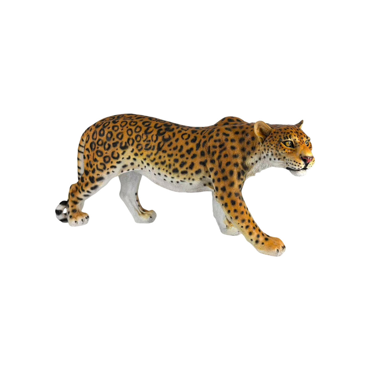 Leopard garden statue 32-inch lifelike resin cheetah sculpture in mid-stride on Tampa Home & Garden Store