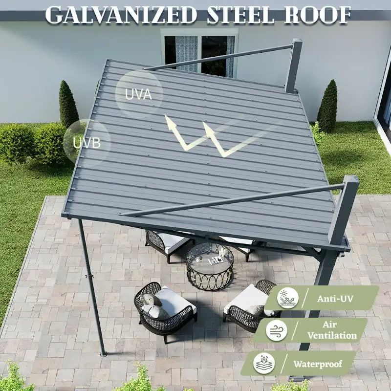 Outdoor Gazebo and 10x10 Galvanized Metal Roof