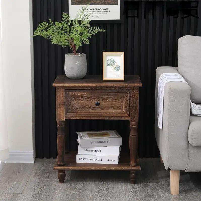 Bedside table small American walnut solid wood, modern minimalist with single drawer on Tampa Home & Garden Store
