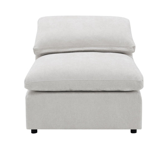 Naveen 6-Piece Modular Sectional Ivory fabric upholstery with black legs on Tampa Home & Garden Store