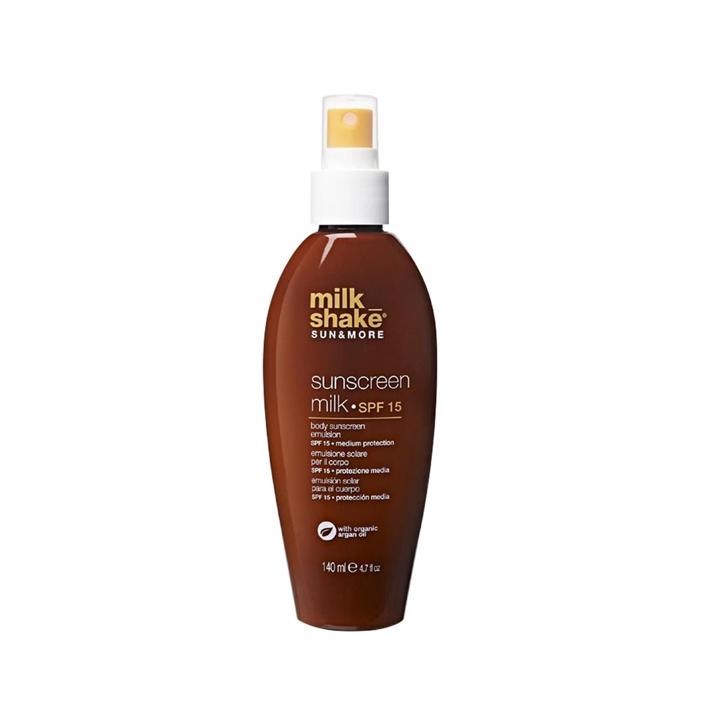 milk shake sunscreen spray SPF 15 bottle by Beauty Care Bag with organic argan oil on Tampa Home & Garden Store