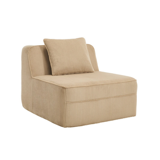 Armless camel corduroy sofa with matching pillow by HouseOfZazla on Tampa Home & Garden Store