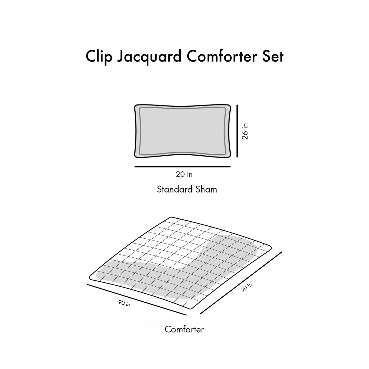 Luxury Full Queen Clip Jacquard Comforter and Set