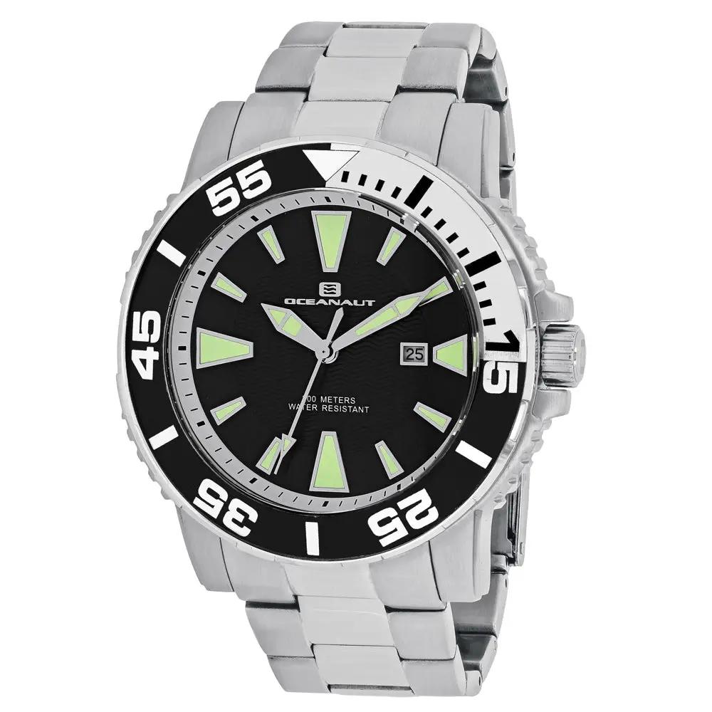 Oceanaut Marletta men's stainless steel watch with black dial and lime markers on Tampa Home & Garden Store