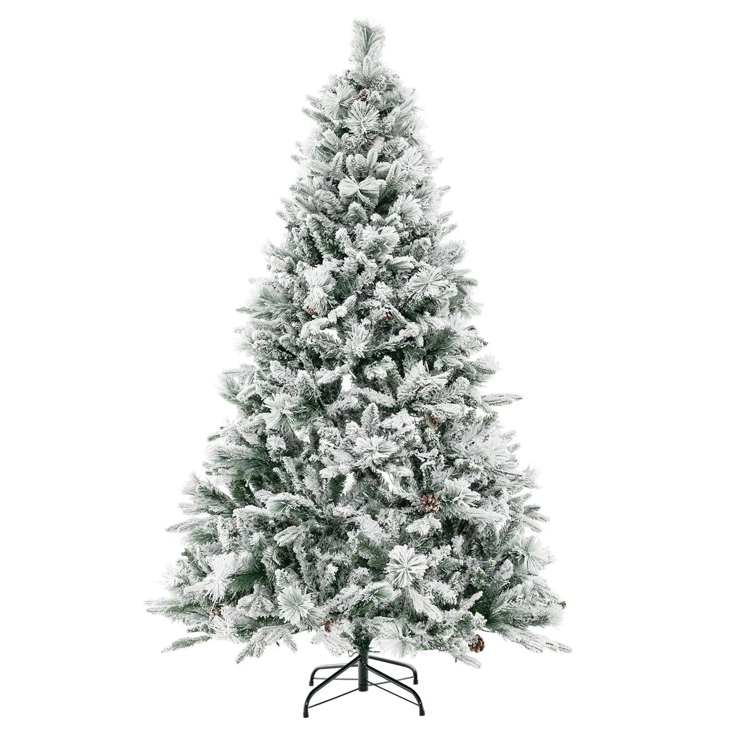 4.5/6/7 Feet Artificial Xmas Tree with Pine Needles and LED Lights-7 ft - Tampa Home & Garden Store