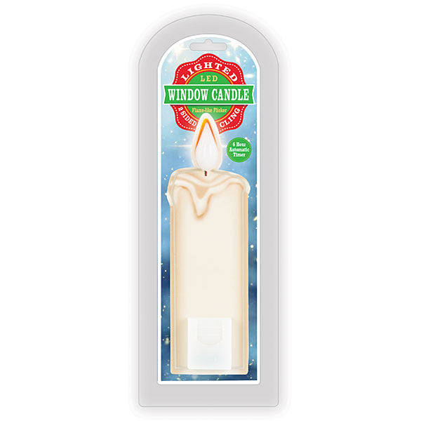 7.5" LED White Candle - Window Cling - Tampa Home & Garden Store