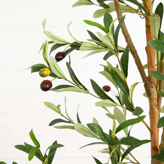 Artificial Olive Tree with Natural Trunk by Nearly Natural, lifelike olive leaves and brown trunk on Tampa Home & Garden Store