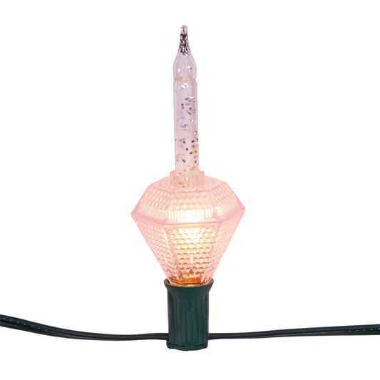 Juego de luces de burbujas de diamantes con purpurina plateada de 7 luces