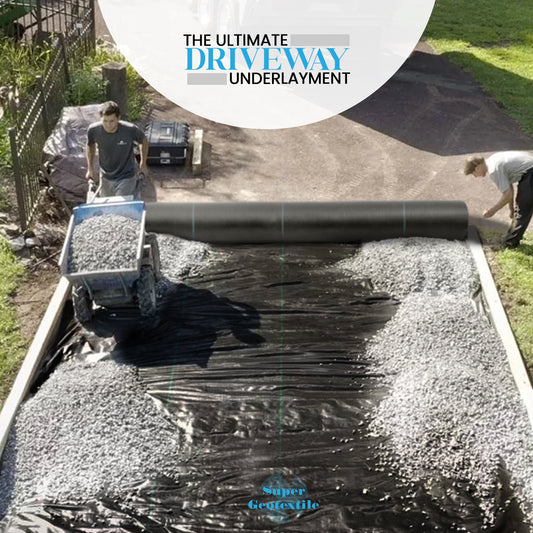 Geotextil tejido, malla de grado comercial para caminos de acceso y carreteras, separación y estabilización, base resistente, malla con una vida útil de 50 años.