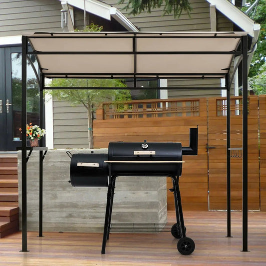 7 x 4.5 Feet Grill Gazebo Outdoor Patio Garden BBQ Canopy Shelter-Beige - Tampa Home & Garden Store