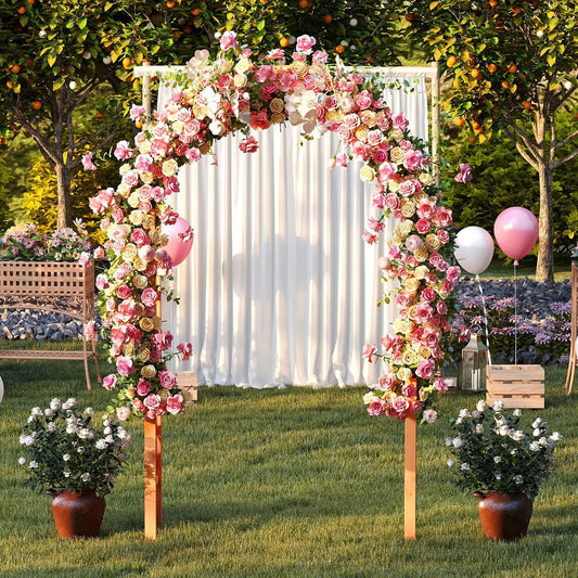 7.7 Feet Garden Arch Wooden Arbor for Climbing Plants - Tampa Home & Garden Store