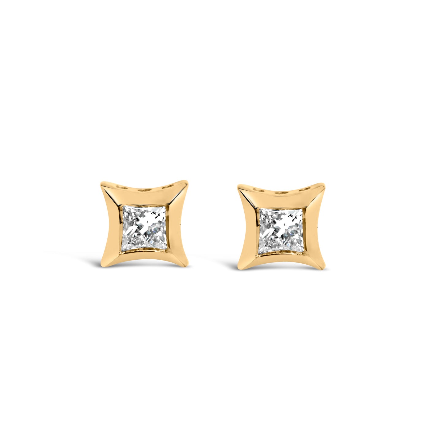 Pair of 10K white gold princess-cut diamond stud earrings by Bids.com on Tampa Home & Garden Store
