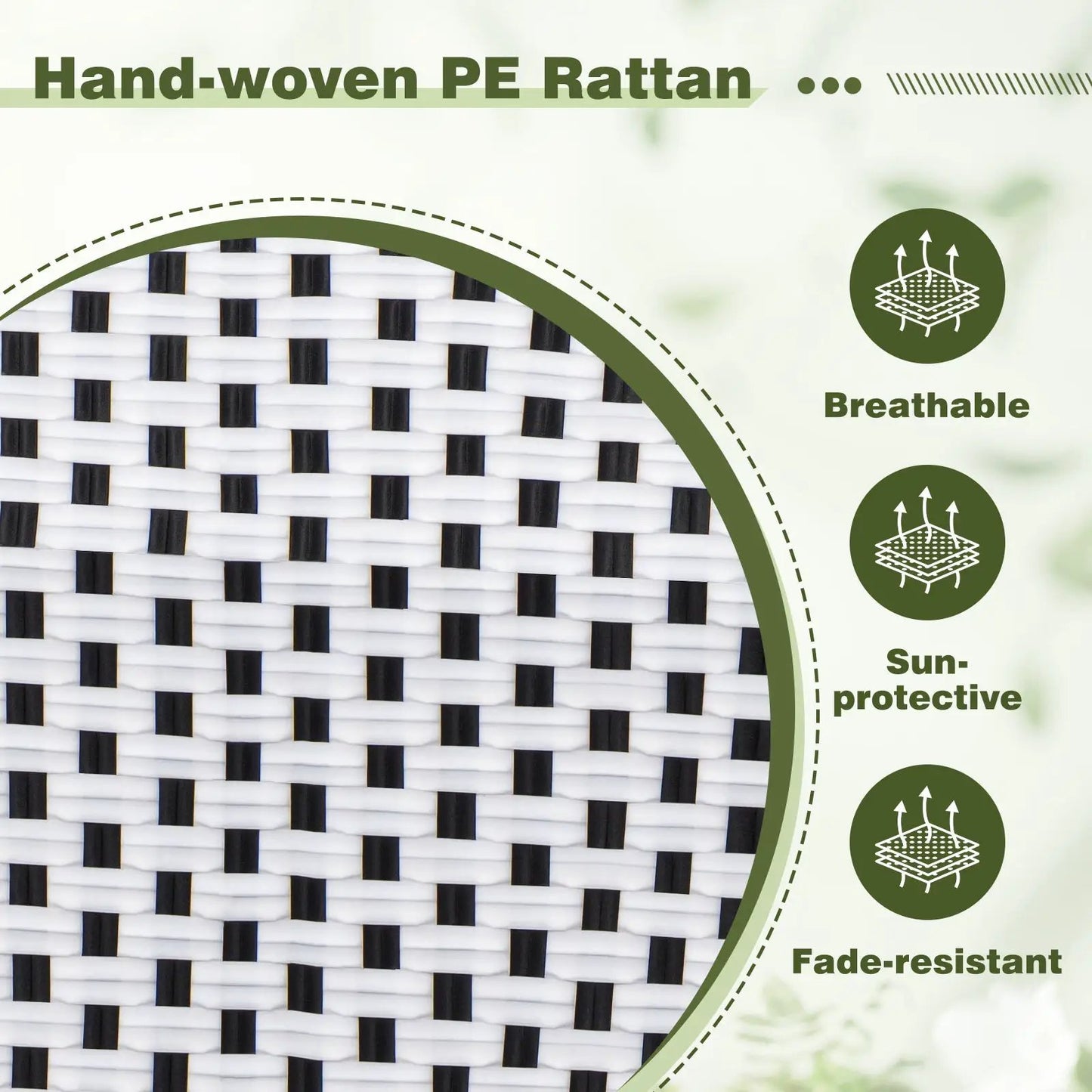 3 Piece Outdoor Wicker Bistro Set - white and black woven pattern DirectDeals on Tampa Home & Garden Store